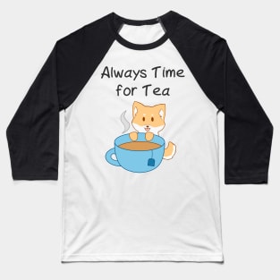 Shiba Inu Tea Time Baseball T-Shirt